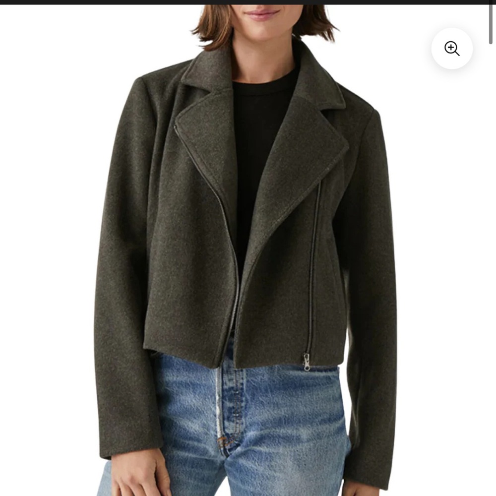 Michael Stars Amelia Women's Dark Gray/charcoal Moto Jacket Large
